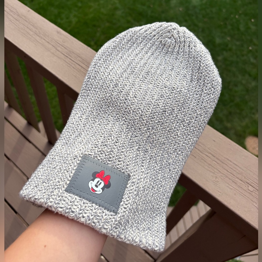 Love Your Melon Gray Knit Beanie with Character Patch